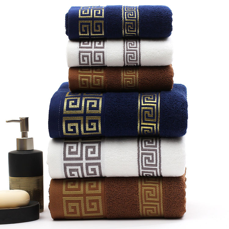 Cotton towel set custom logo for home and hotel