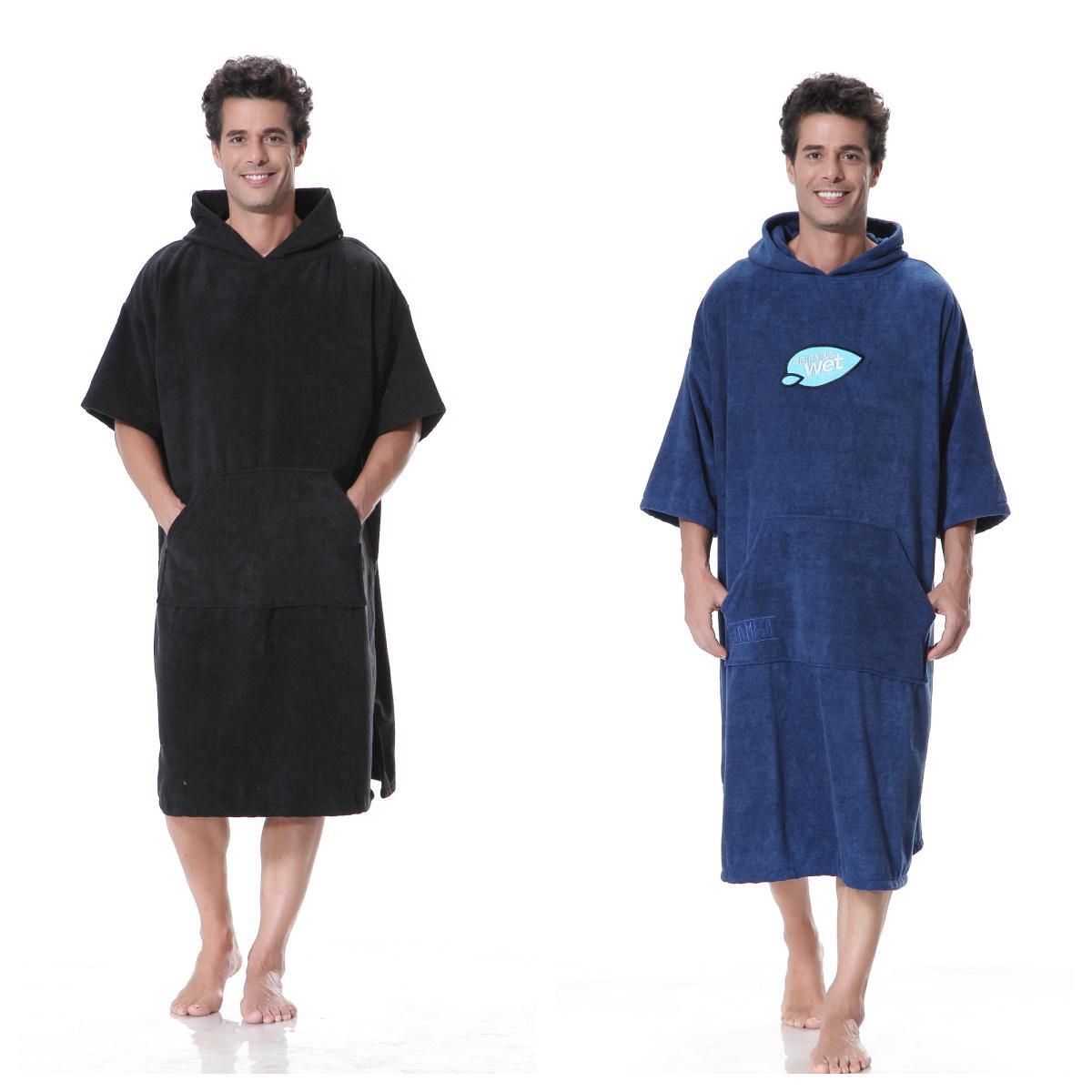 Microfiber hooded surf poncho towel beach changing robe