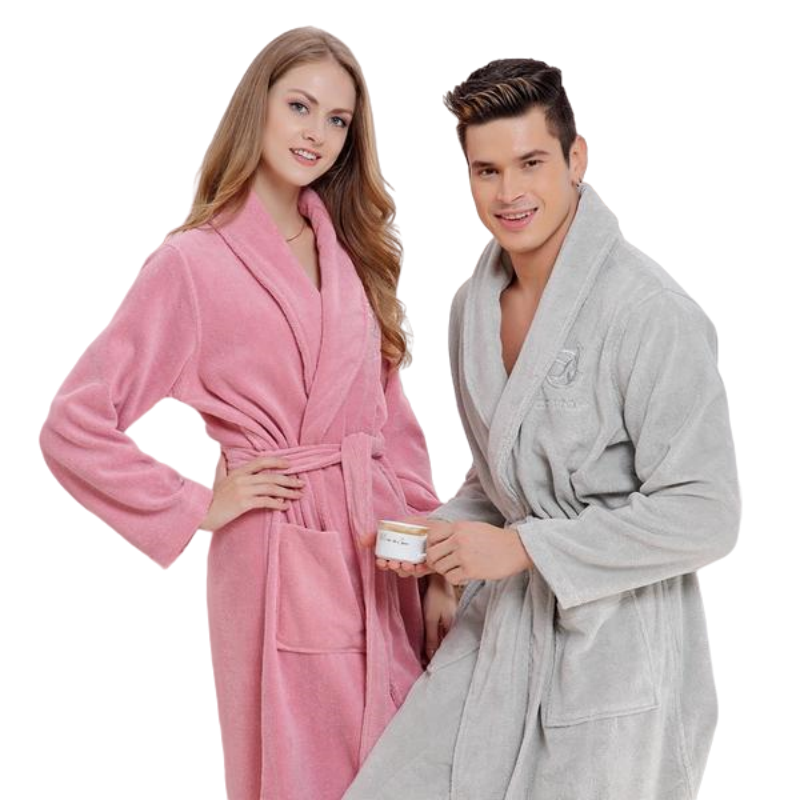 Luxury high absorbent hotel 100% cotton terry shawl collar bathrobe