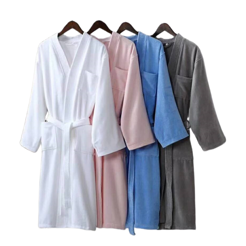 Bathrobe 100% cotton velour for spa hotel