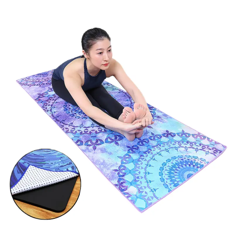 Microfiber printed yoga mat towel