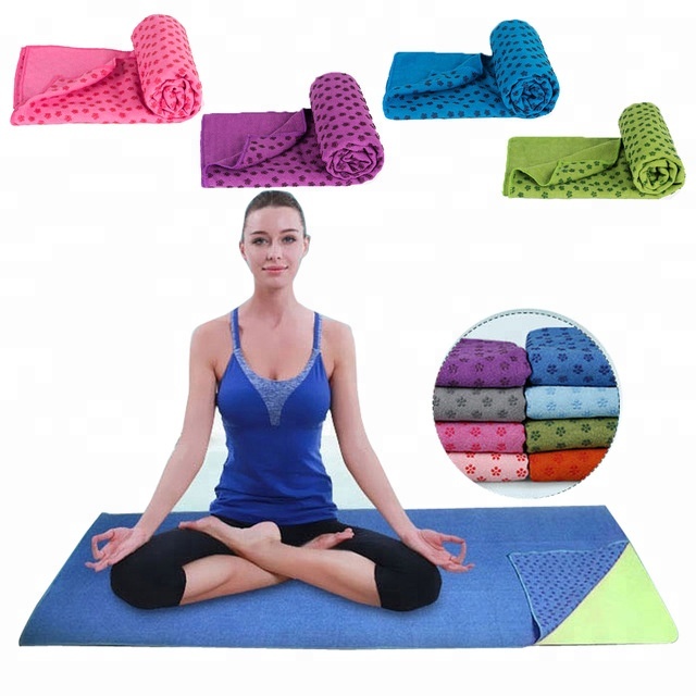 Yoga mat towel non slip microfiber custom logo